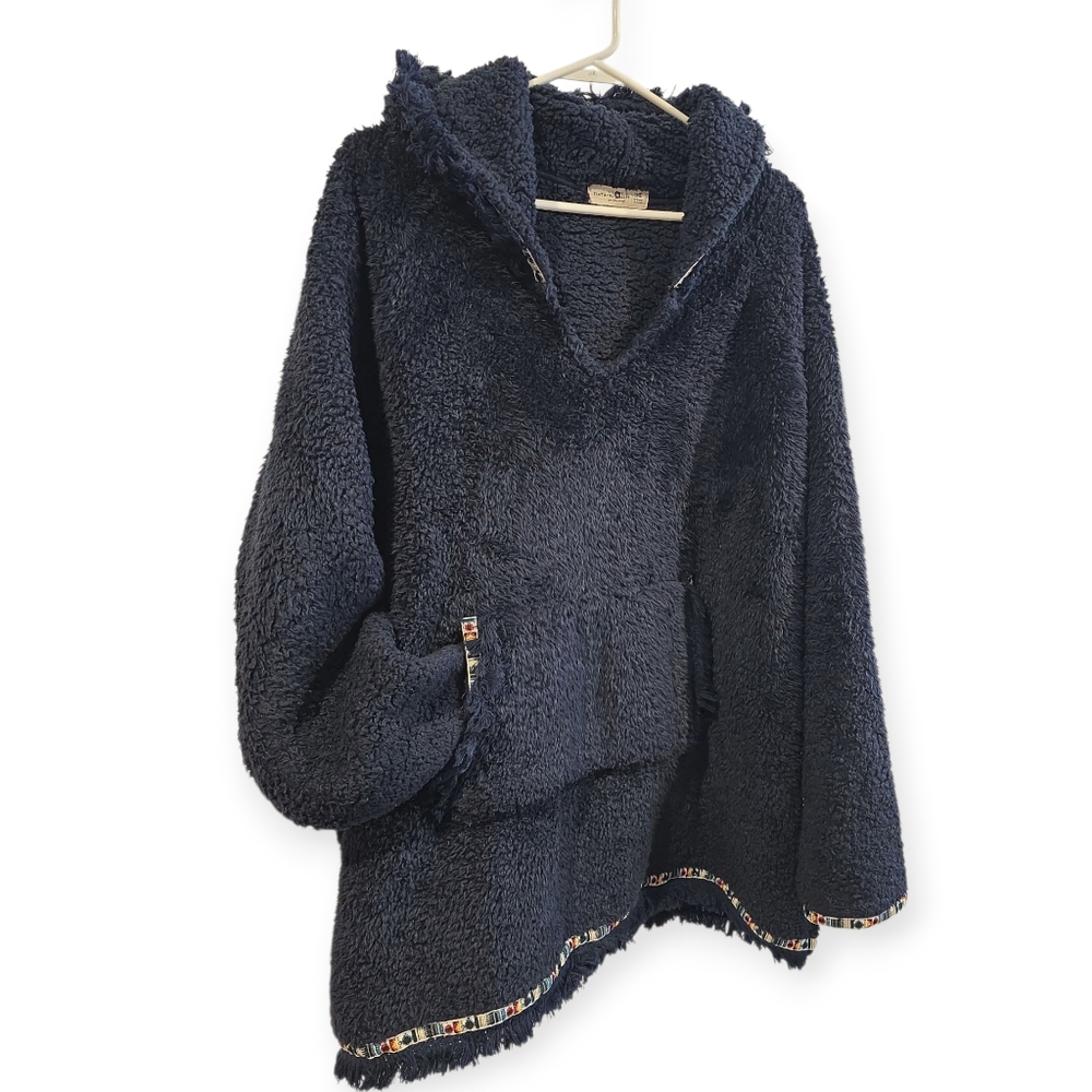 Natural Life Navy Sherpa hoodie‎ One Size and Small Reuseable Bag - Picture 3 of 10